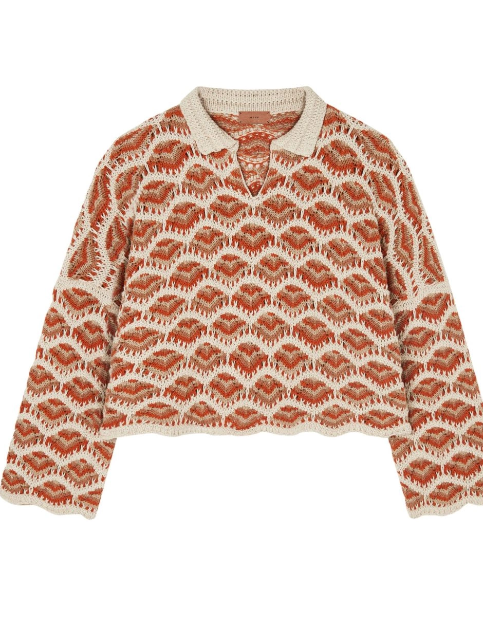 crochet-knit Mahal Hawa Alanui Women jumper polo 0819